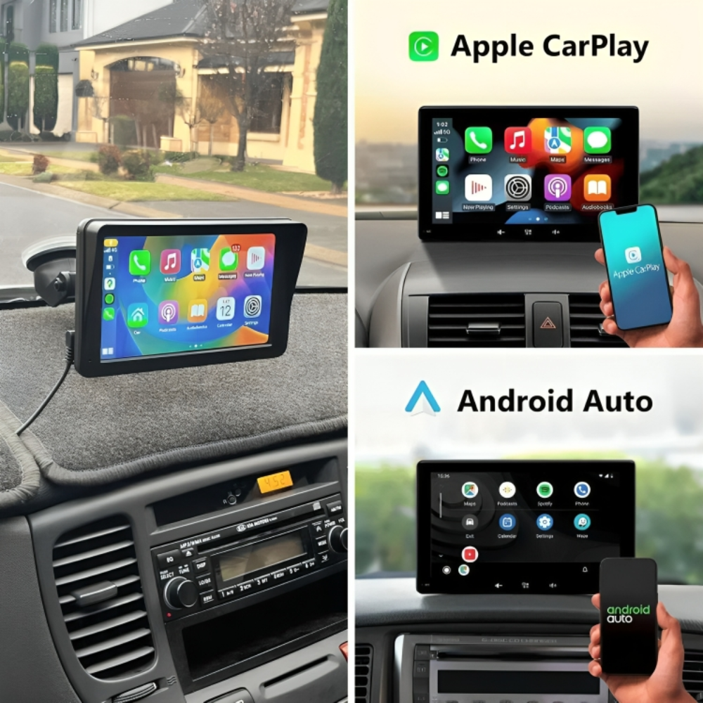 Versatile Touch Screen Car Display | Apple CarPlay & Android Auto