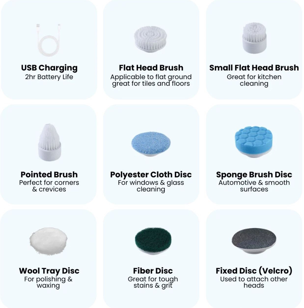 7-in-1 Cordless Electric Spin Scrubber